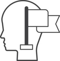 Human head and strategy illustration in minimal style png