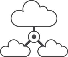 conexión de datos e ilustración de la nube en estilo minimalista png