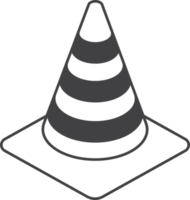illustration de cône de signalisation dans un style minimal png