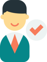 businessman and check mark illustration in minimal style png