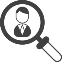 magnifying glass and job search illustration in minimal style png