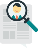 magnifying glass and job search illustration in minimal style png