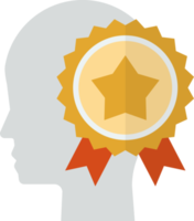 human head and medal illustration in minimal style png