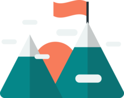 flag on the mountain illustration in minimal style png