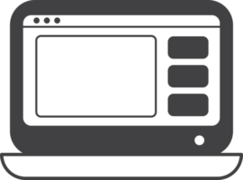 Desktop computers and applications illustration in minimal style png