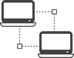 il computer portatile e sincronizzazione illustrazione nel minimo stile png