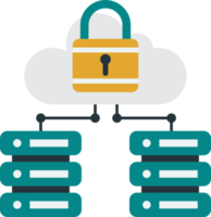 Cloud Connectivity and Security illustration in minimal style png