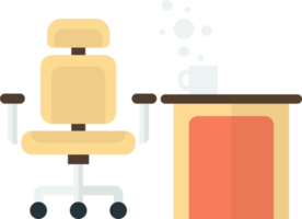 chair and desk illustration in minimal style png