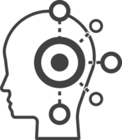 human head and connection illustration in minimal style png