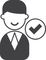 businessman and check mark illustration in minimal style png