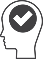 ilustración de cabeza humana y marca de verificación en estilo minimalista png