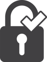 padlock and check mark illustration in minimal style png