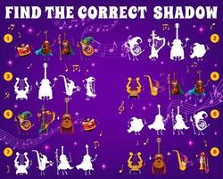 juego de sombras, instrumentos musicales de mago de hadas vector