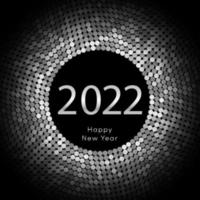 Happy New Year 2022 circle background. Festive disco template. Vector