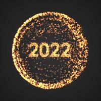 Happy new year 2022. Golden explosion particles background. vector