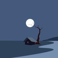 Abstract vector illustration of Moonlit Night