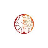 Brain connection logo design. digital brain logo template. vector