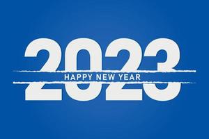 Happy New Year 2023. Text design with blue background. vector