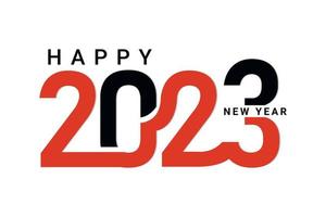 Happy New Year 2023 typography number vector background design.