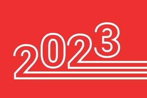 Stylish striped 2023 numbers design with happy new year 2023. vector