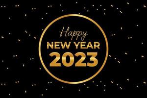 Happy new year 2023 banner with golden vector illustration