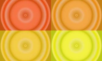 four sets of orange, yellow and brown circle radial gradient abstract background. simple, blur, shiny, modern and color style. use for homepage, backgdrop, wallpaper, cover, poster, banner or flyer vector