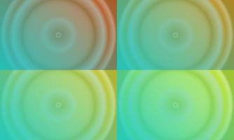 cuatro conjuntos de fondo abstracto de degradado radial de círculo naranja, amarillo y azul pastel. estilo simple, borroso, brillante, moderno y de color. uso para página de inicio, fondo, papel tapiz, afiche, pancarta o volante vector