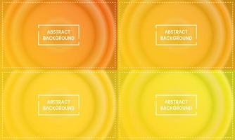 four sets of yellow circle radial gradient abstract background. simple, blur, shiny, modern and colorful style. use for homepage, backgdrop, wallpaper, card, cover, poster, banner or flyer vector