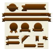 Web page elements in leather style vector