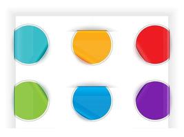 Folded stickers in different colors vector