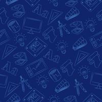 Seamless pattern of hand drawn graphic design related objects vector