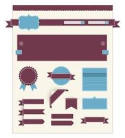 Retro web page navigation set vector