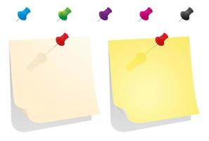 Yellow paper with colorful pin vector