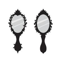 Retro hand mirror in gothic style vector