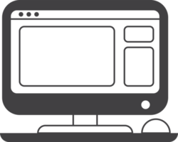 Desktop computers and applications illustration in minimal style png