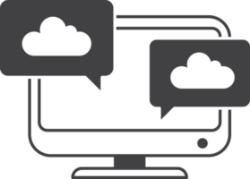 laptop and cloud connection illustration in minimal style png