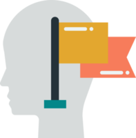 Human head and strategy illustration in minimal style png