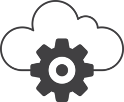 Data connection and cloud illustration in minimal style png