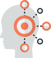 human head and connection illustration in minimal style png