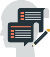 human head and report illustration in minimal style png