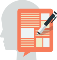 human head and report illustration in minimal style png
