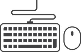 keyboard and mouse illustration in minimal style png
