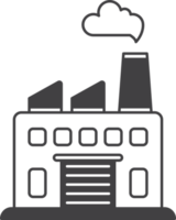 factory building illustration in minimal style png