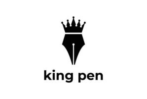 King Queen Crown Pen Icon Symbol for School Education Collage University Logo vector