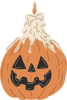 Halloween pumpkin with candle.  All elements are isolated png