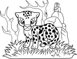 cute cartoon cheetah vector