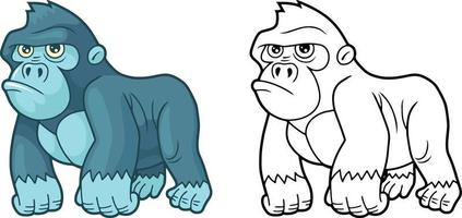 cute cartoon gorilla vector