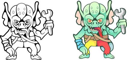 funny fairytale gremlin vector