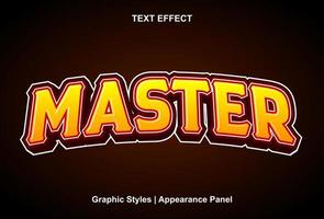 master text effect with graphic style and editable. vector