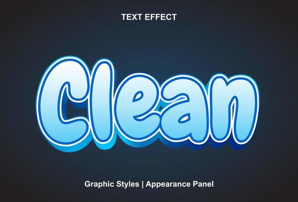 clean text effect with graphic style and editable